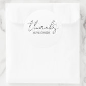 シック感謝してい手書き白黒 ラウンドシール (バッグ)