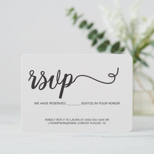 シック我々はあなたの予約シートを持っているテンプレート エンクロージャーカード (スタンド正面)