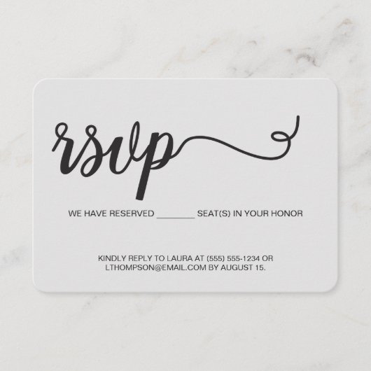 シック我々はあなたの予約シートを持っているテンプレート エンクロージャーカード (正面)