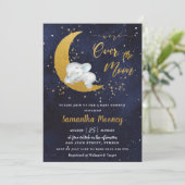 シック我々は月の象の男の子の赤ちゃんシャワー上にいる 招待状 (スタンド正面)