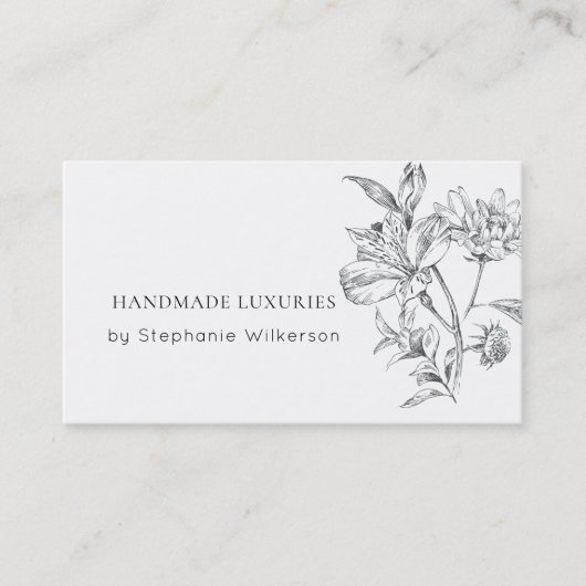 シック手作りエレガント白黒名刺 名刺 (正面)