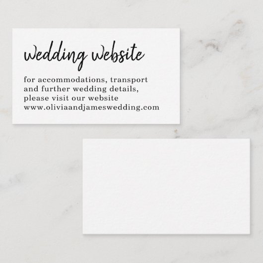 シック手書きスクリプトタイポグラフィ結婚のウェブサイト エンクロージャーカード (正面/裏面)