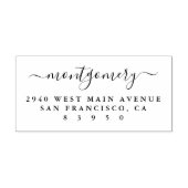 シック手書きスクリプトファミリ名差出人住所 ラバースタンプ (インプリント)