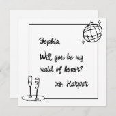 シック手書きディスコメイド・オブ・オーナー（花嫁付き添い人）提案カード シーズンカード (正面/裏面)