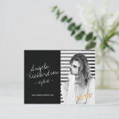 シック手書きファッションスタイリストアクターモデル写真 ポストカード (スタンド正面)