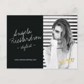 シック手書きファッションスタイリストアクターモデル写真 ポストカード (正面)