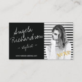 シック手書きファッションスタイリストアクターモデル写真 名刺 (正面)