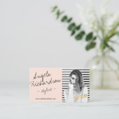 シック手書きファッションスタイリストアクターモデル写真 名刺 (スタンド正面)