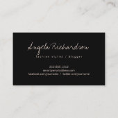 シック手書きファッションスタイリストアクターモデル写真 名刺 (裏面)