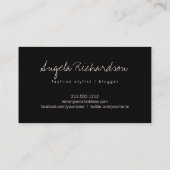 シック手書きファッションスタイリストアクターモデル写真 名刺 (裏面)