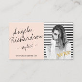 シック手書きファッションスタイリストアクターモデル写真 名刺 (正面)