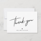 シック手書きモダンハートパーソナライズされた結婚の サンキューカード (正面)
