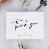 シック手書きモダンハートパーソナライズされた結婚の サンキューカード