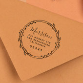 シック手書きリーススクリプト名差出人住所 ラバースタンプ