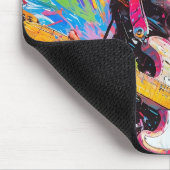 シック抽象芸術の女性ロックギタリスト マウスパッド (コーナー)