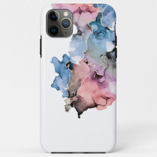 シック抽象芸術アルコールインクARTブルーピンク金ゴールドホワイト iPhone 11 PRO MAXケース