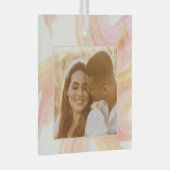 シック抽象芸術アートピーチウォーターカスタムカラー写真 ガラスオーナメント (正面右)