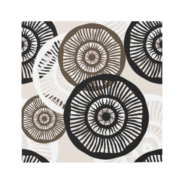 シック抽象芸術サークルホイール メタルプリント (正面)