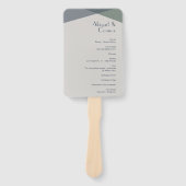 シック抽象芸術ジオメトリックセージ海軍ダスティブループログラム ハンドファン (正面)