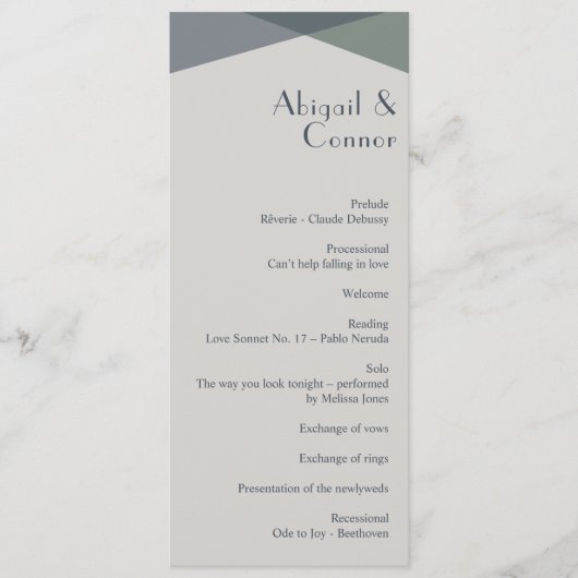 シック抽象芸術ジオメトリックセージ海軍ダスティブルー プログラム (正面)