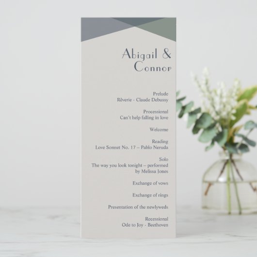 シック抽象芸術ジオメトリックセージ海軍ダスティブルー プログラム (スタンド正面)