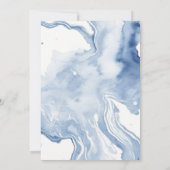 シック抽象芸術ソフトブルーシーコーストビーチ結婚式 招待状 (裏面)