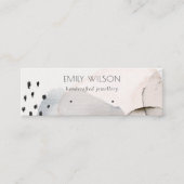 シック抽象芸術ピンクブルーウォーターカラーイヤリングディスプレイ スキニー名刺 (正面)