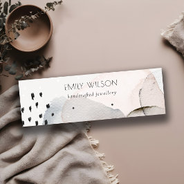 シック抽象芸術ピンクブルーウォーターカラーイヤリングディスプレイ スキニー名刺