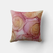 シック抽象芸術フローラバラブラウンベージュ クッション (裏面)