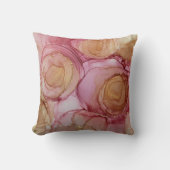 シック抽象芸術フローラバラブラウンベージュ クッション (正面)