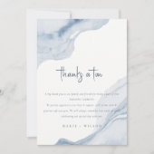 シック抽象芸術ブルーシーコースタルビーチ結婚式 サンキューカード (正面)