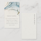 シック抽象芸術ブルー金ゴールドビーチディスプレイベビーシャワー エンクロージャーカード (正面/裏面)