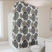 シック抽象芸術円パターン中立 シャワーカーテン