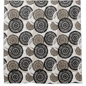 シック抽象芸術円パターン中立 シャワーカーテン (正面)