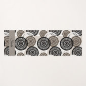 シック抽象芸術円ホイールパターン名の追加カスタム ヨガマット (正面(横))