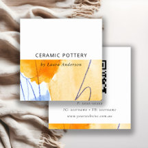 シック抽象芸術芸術的イエローブルーアートQRコード