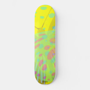 シック抽象芸術金ゴールドバタフライイエローバイオレット スケートボード