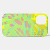 シック抽象芸術金ゴールドバタフライイエローバイオレット Case-Mate iPhoneケース (裏面 (横))