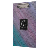 シック抽象芸術 |ピンクティール（緑がかった色）ブルーターコイズ紫 クリップボード (左)