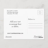 シック抽象芸術 |ピンクティール（緑がかった色）ブルーターコイズ紫 ポストカード (裏面)