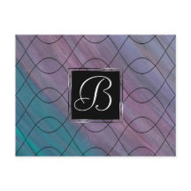 シック抽象芸術 |ピンクティール（緑がかった色）ブルーターコイズ紫