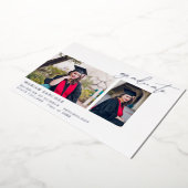 シック数々のな2枚の写真卒業フォイル発表 箔招待状 (回転した状態)