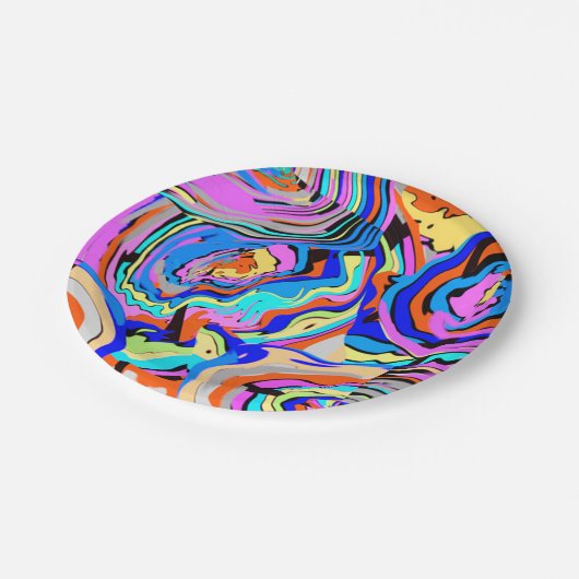 シック数々のカラーモダンデザインクール ペーパープレート (アングル)