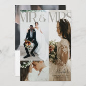 シック数々のフォトの結婚サンキューカードWノート サンキューカード (正面/裏面)