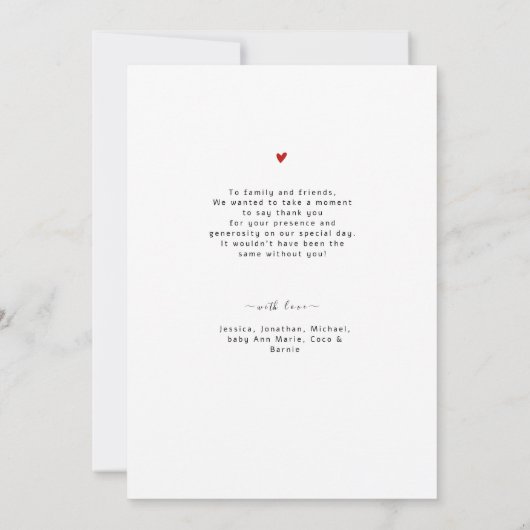 シック数々のフォトコラージュ赤ちゃんシャワーありがとう (裏面)