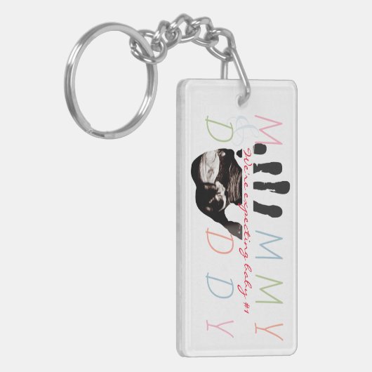 シック新生児ソノグラム超音波写真妊娠 キーホルダー (正面左)