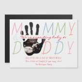 シック新生児ソノグラム超音波写真妊娠 マグネット招待状 (正面/裏面)