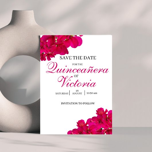 シック明るい赤紫色&ホットピンクバラクインセアニラ セーブザデート