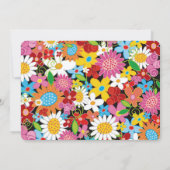 シック春の花ガール8th誕生日フォト招待状 招待状 (裏面)