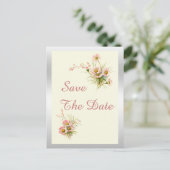 シック春の花80th誕生日日付を保存 案内ポストカード (スタンド正面)